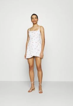 Abercrombie & Fitch BARE WRAP SHORT DRESS - Day Dress - White