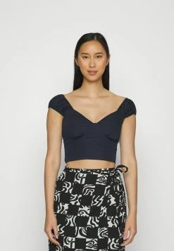 Abercrombie & Fitch CORSET DETAIL FASHION - Blouse - Black