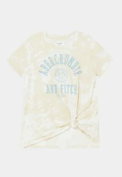 Abercrombie & Fitch TIE FRONT LOGO TEE PATTERN - Print T-shirt - Tan