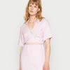 Abercrombie & Fitch WRAP FRONT FAUX SET - Day Dress - Pink Solid