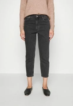 Abercrombie & Fitch CLEAN CURVY MOM - Relaxed Fit Jeans - Black