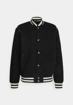 Abercrombie & Fitch VARSITY BOMBER - Bomber Jacket - Black -Abercrombie & Fitch Shop 682a5d24fa0d4b8e9dec2310d61c4797