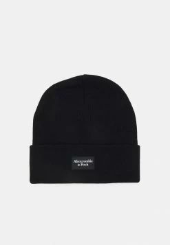 Abercrombie & Fitch SOLID TURNUP BEANIE UNISEX - Beanie - Black
