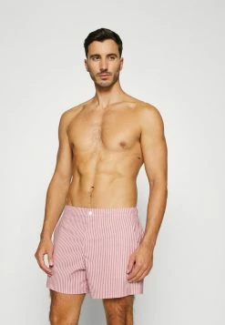 Abercrombie & Fitch RESORT STRIPE - Swimming Shorts - Red