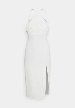 Abercrombie & Fitch RUCHED MIDI DRESS - Cocktail Dress / Party Dress - Cloud Dancer