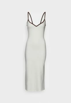 Abercrombie & Fitch NOTCH NECK PONTE - Jersey Dress - White