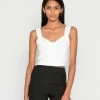 Abercrombie & Fitch BARE SLIM BUTTON THRU POPLIN - Top - White