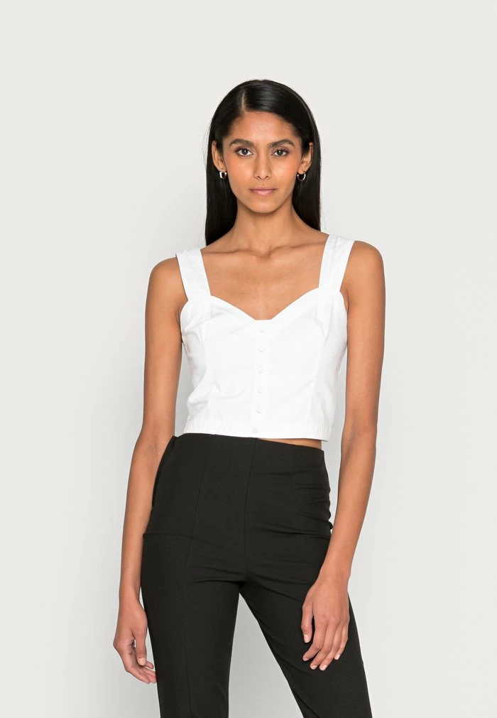 Abercrombie & Fitch BARE SLIM BUTTON THRU POPLIN - Top - White 1 Abercrombie & Fitch BARE SLIM BUTTON THRU POPLIN - Top - White