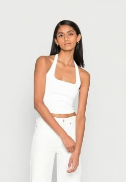 Abercrombie & Fitch BARE SEAMLESS HALTER TANK STORES - Top - White