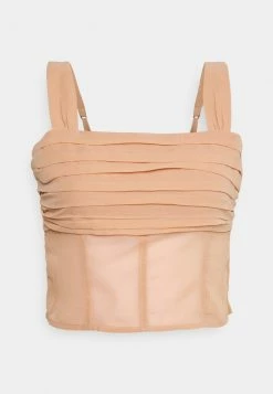 Abercrombie & Fitch BARE SLIM SHEER RUCHED - Top - Brown -Abercrombie & Fitch Shop 6f972512464644fcbee6111f9e90fa4c