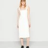 Abercrombie & Fitch WIDE STRAP MIDI DRESS - Jersey Dress - Off White