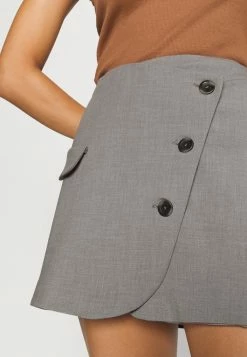 Abercrombie & Fitch SUITING WRAP SKIRT - Wrap Skirt - Grey -Abercrombie & Fitch Shop 74c78feee1a844c09b841e2a49f1bec8