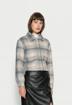 Abercrombie & Fitch SHACKET SHORT - Light Jacket - Cream/blue