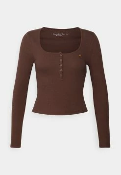 Abercrombie & Fitch ICON HENLEY - Long Sleeved Top - Puce -Abercrombie & Fitch Shop 77f5e8fee4e84d4089e29c286acb119d