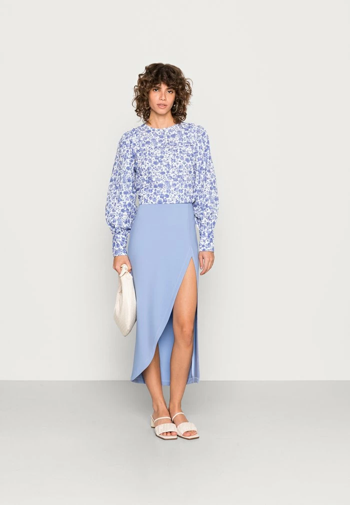 Abercrombie & Fitch TWIST FRONT MIDI - Pencil Skirt - Lavender Lustre/periwinkle Blue 2 Abercrombie & Fitch TWIST FRONT MIDI - Pencil Skirt - Lavender Lustre/periwinkle Blue - Image 2