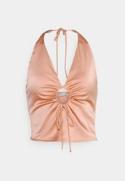 Abercrombie & Fitch RUCHED - Top - Brown -Abercrombie & Fitch Shop 7ad25c1605984c2c9625b8e3cd6dfc4c