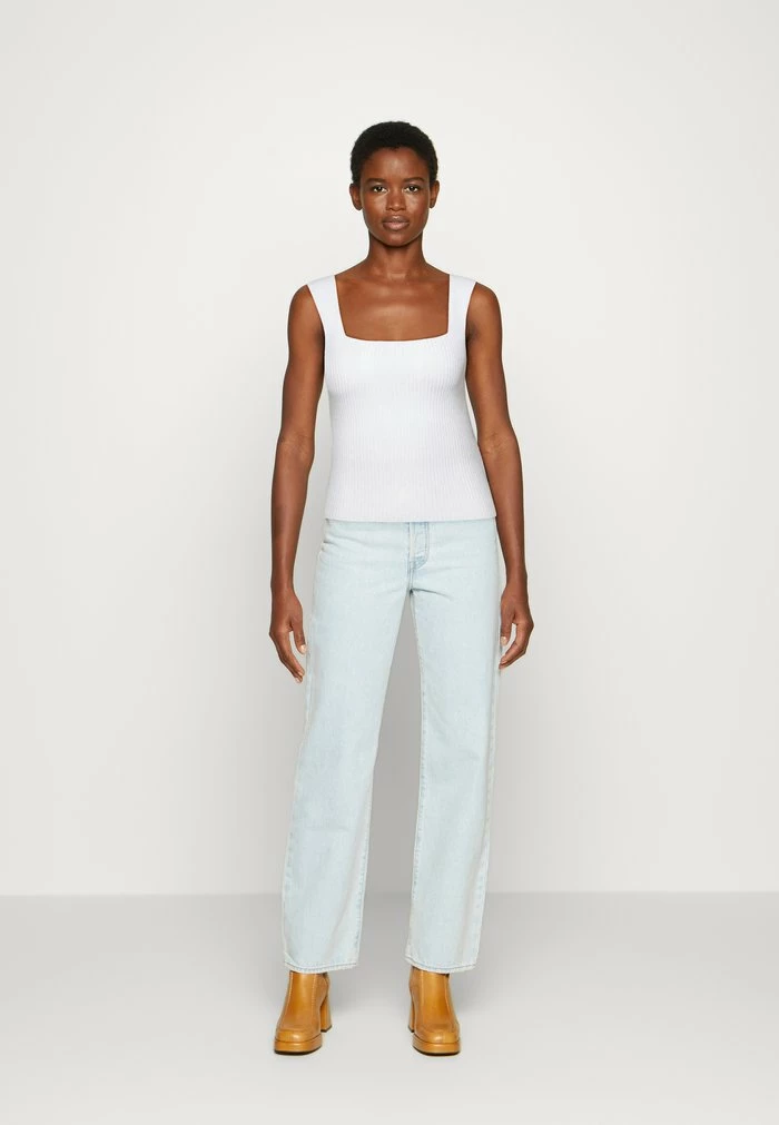 Abercrombie & Fitch ANGLED NECK TANK - Top - White 2 Abercrombie & Fitch ANGLED NECK TANK - Top - White - Image 2