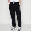 Abercrombie & Fitch LARGE SCALE STRAIGHT LEG - Tracksuit Bottoms - Casual Black