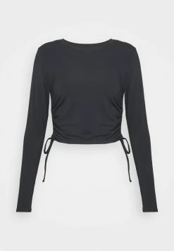 Abercrombie & Fitch LUXE STRETCH CINCH CHASE - Long Sleeved Top - Black
