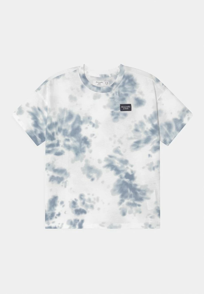 Abercrombie & Fitch OVERSIZED PATTERN TEE - Print T-shirt - White/blue 1 Abercrombie & Fitch OVERSIZED PATTERN TEE - Print T-shirt - White/blue