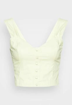 Abercrombie & Fitch BARE SLIM BUTTON THRU POPLIN - Top - Seedling Green -Abercrombie & Fitch Shop 7d61ec3c6215494fa4631d883bbc8b0b