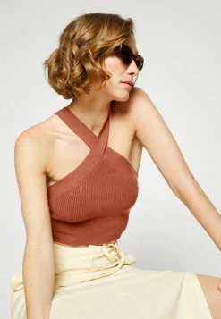 Abercrombie & Fitch OTTOMAN HALTER TANK - Top - Rustic Brown -Abercrombie & Fitch Shop 7e17dd8ae92c413e8e7ab69ded5460f0