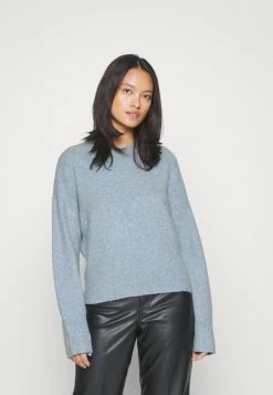 Abercrombie & Fitch VINTAGE WEDGE FIT CREW PATTERN - Jumper - Blue Fog Heather