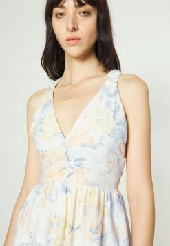 Abercrombie & Fitch PLUNGE SCRUNCHIE STRAP SKORT - Day Dress - White/yellow -Abercrombie & Fitch Shop 7f0da010690347ada900efcda49bc14a