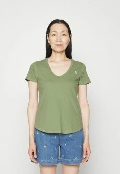 Abercrombie & Fitch WHOLESALE VNECK 5 PACK - Basic T-shirt - Green/pink/white/black/tan