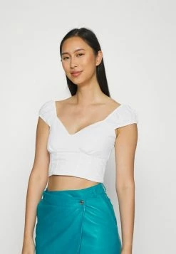 Abercrombie & Fitch CORSET DETAIL FASHION - Blouse - Brilliant White