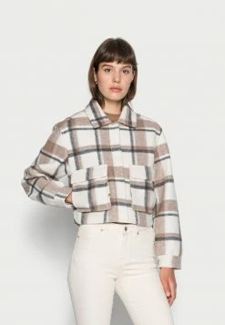 Abercrombie & Fitch SHACKET SHORT - Light Jacket - Cream/grey