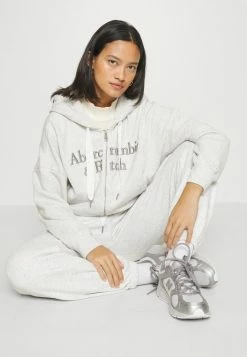 Abercrombie & Fitch LONG LIFE LOGO - Zip-up Sweatshirt - Grey Heather -Abercrombie & Fitch Shop 80b8d286242048ddb86122f2a76cea5f