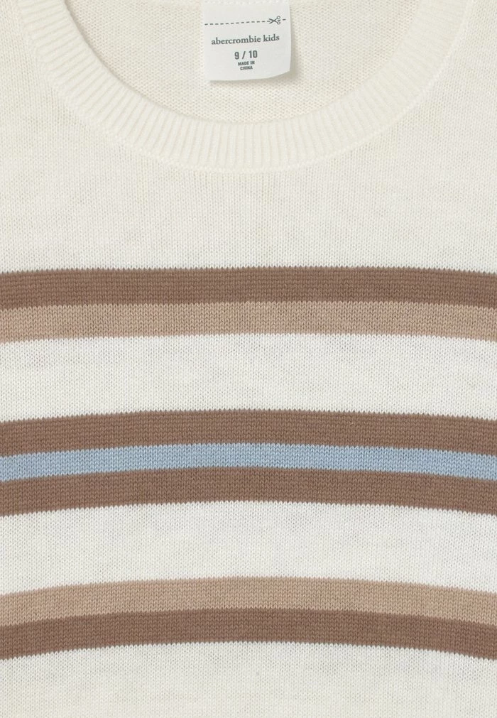 Abercrombie & Fitch SLIM CREWNECK PATTERN - Jumper - Cream 3 Abercrombie & Fitch SLIM CREWNECK PATTERN - Jumper - Cream - Image 3