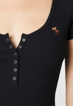 Abercrombie & Fitch ICON HENLEY - Basic T-shirt - Black Beauty -Abercrombie & Fitch Shop 822229c9fb3742ec915f5c6002657b8e