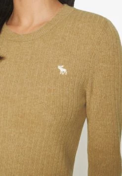 Abercrombie & Fitch SLIM CREW - Jumper - Brown Heather -Abercrombie & Fitch Shop 8243fe51eec9429d8a2676019c4a86ae