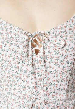 Abercrombie & Fitch RUFFLE FLIRTY DRESS - Shift Dress - White -Abercrombie & Fitch Shop 82c2c3611d9a4930ba8929cb2b47695c