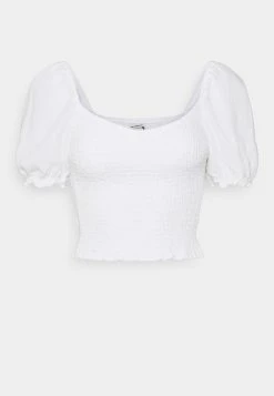 Abercrombie & Fitch SMOCKED - Blouse - White