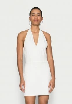 Abercrombie & Fitch PARTY BARE KNOT FRONT SLIP MINI - Shift Dress - White