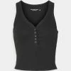 Abercrombie & Fitch SEAMLESS HENLEY TANK - Top - Black Beauty