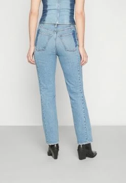 Abercrombie & Fitch Straight Leg Jeans - White/blue -Abercrombie & Fitch Shop 83d3759e282b47f3a528777be9047bbc