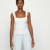 Abercrombie & Fitch ANGLED NECK TANK - Top - White