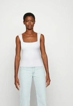 Abercrombie & Fitch ANGLED NECK TANK - Top - White