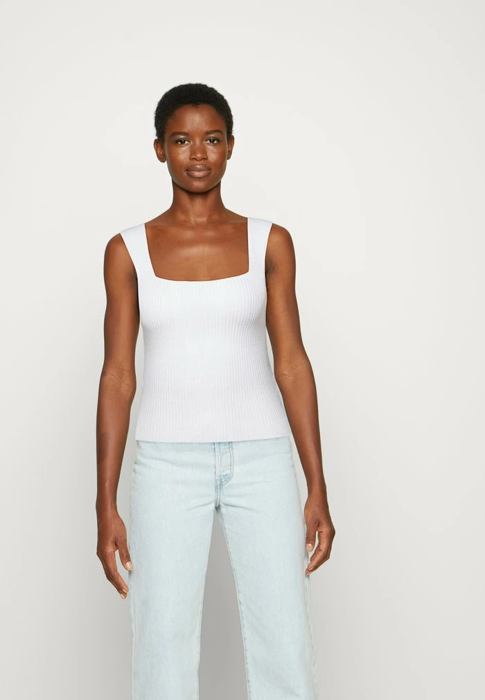 Abercrombie & Fitch ANGLED NECK TANK - Top - White 1 Abercrombie & Fitch ANGLED NECK TANK - Top - White