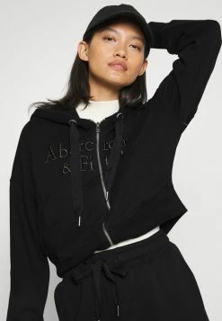 Abercrombie & Fitch LONG LIFE LOGO - Zip-up Sweatshirt - Black Beauty -Abercrombie & Fitch Shop 86192361177e434fbcb3dbcbf81f6a2f