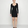 Abercrombie & Fitch NOTCH NECK - Jumper Dress - Black Beauty