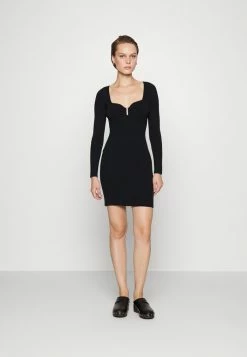 Abercrombie & Fitch NOTCH NECK - Jumper Dress - Black Beauty