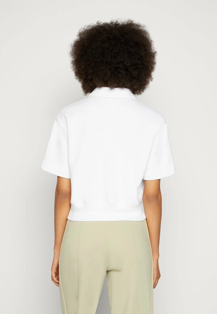 Abercrombie & Fitch ZIP POLO - Print T-shirt - Brilliant White 3 Abercrombie & Fitch ZIP POLO - Print T-shirt - Brilliant White - Image 3