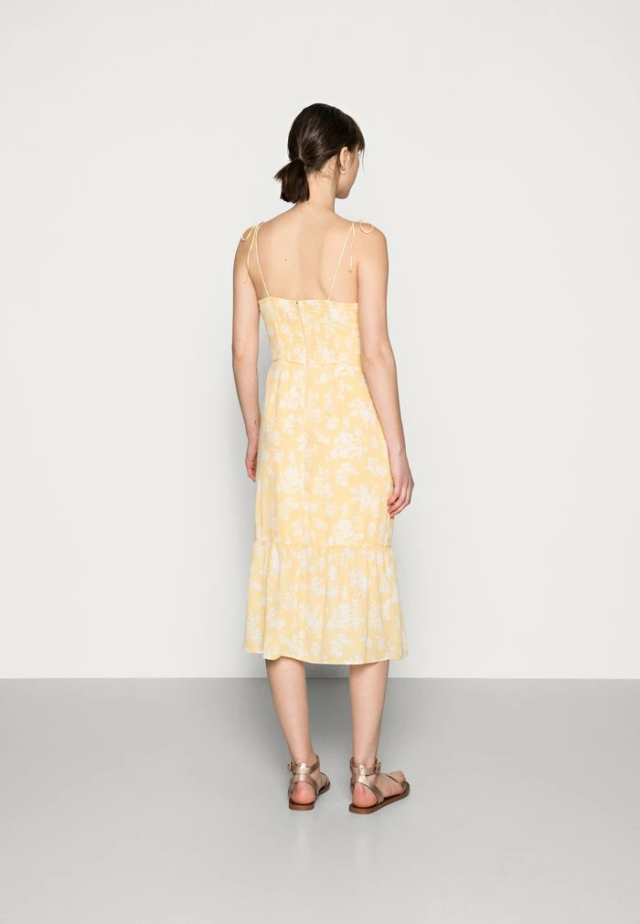 Abercrombie & Fitch SMOCKED BODICE MIDI DRESS - Day Dress - Yellow 3 Abercrombie & Fitch SMOCKED BODICE MIDI DRESS - Day Dress - Yellow - Image 3