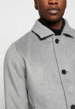 Abercrombie & Fitch SOLID - Short Coat - Textural Grey -Abercrombie & Fitch Shop 884177ba9a1844f4bd5672ac4ebc724c