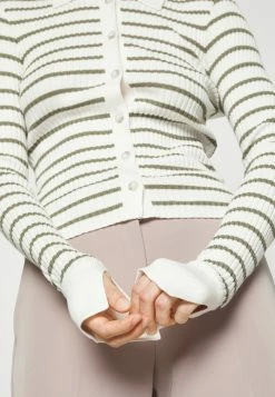 Abercrombie & Fitch BUTTON THROUGH CARDI - Cardigan - Jet Stream/green Stripe -Abercrombie & Fitch Shop 88452533dc7e489ba6356a42ec722406